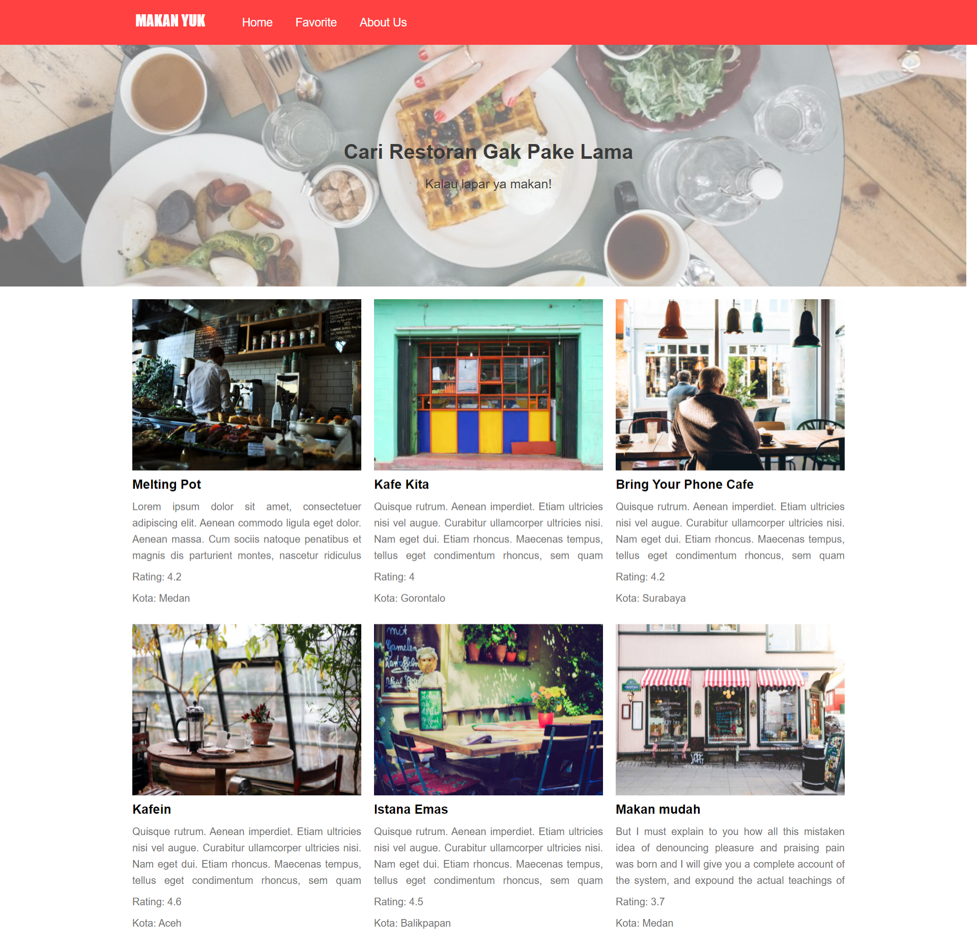 Restaurant Catalogue App cover